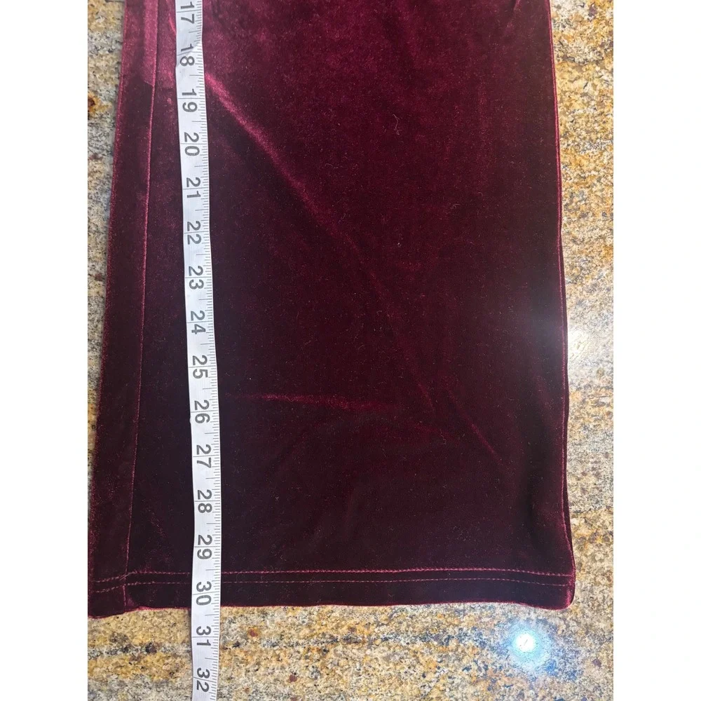 NWT MARC NEW YORK Andrew Marc Velour Wide Leg Pants Burgundy Size L‎ MSRP $79